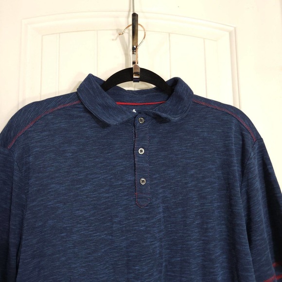 Nat Nast Mens Polo Shirt Navy Blue Cotton Polyester Knit Golf Pullover Top Sz L - Picture 3 of 8
